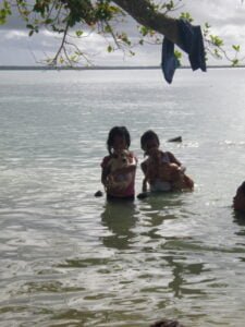 Kids in the ocean